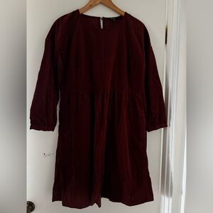 Madewell Corduroy Mini Dress in Rusted - Size M